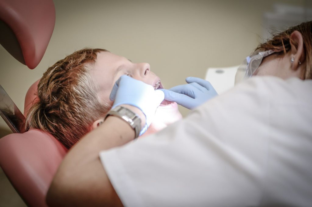 Child during a dental visit